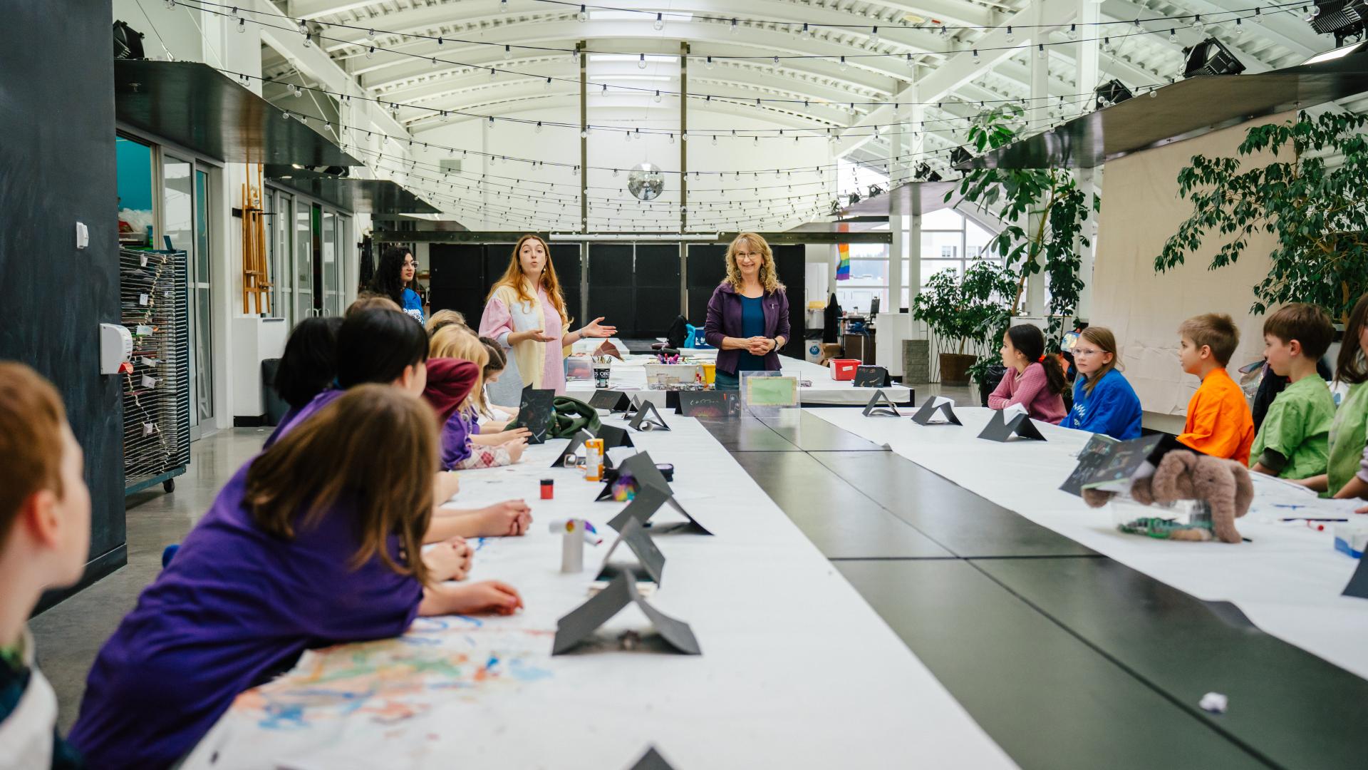 A youth art class at Two Rivers Gallery
