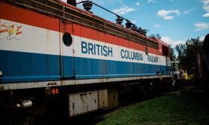 An electric train at the Central BC Railway and Forestry Museum