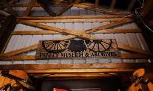 A sign in the Valley Museum and Archives workshop