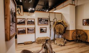 Framed photos at the Valley Museum and Archives