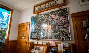 A map of the McBride area in the McBride visitor centre