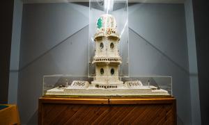 A replica of Mackenzie's 20th anniversary cake at the Mackenzie and District Museum