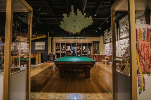 A snooker table at the Exploration Place